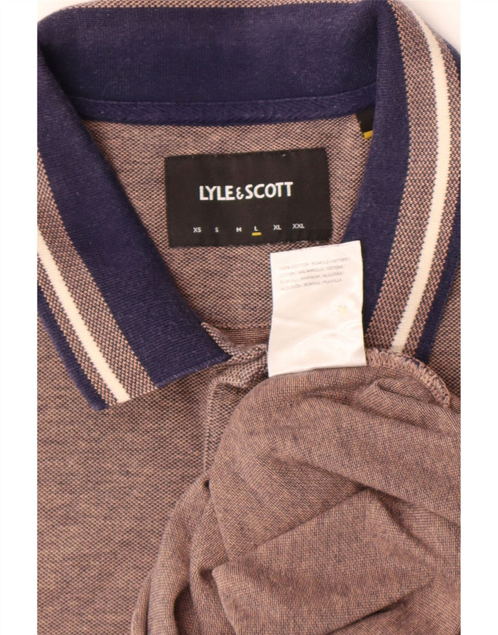 Lyle & Scott Herren-Poloshirt, große braune Baumwolle