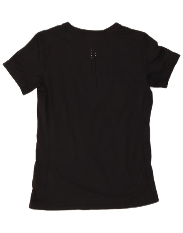 Nike Damen Dri Fit Graphic T-Shirt Top UK 14 Large Schwarz Polyester