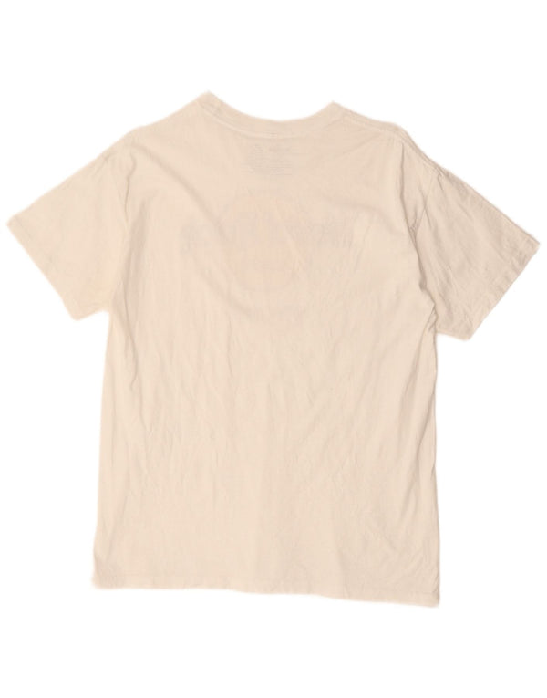 HARD ROCK CAFE Damen Grafik T-Shirt Top UK 14 Mittelweiße Baumwolle