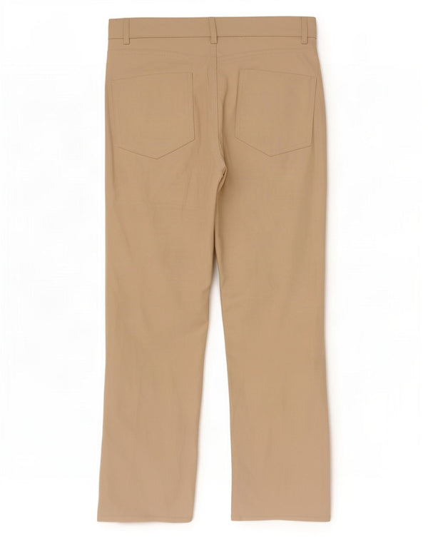 Zara Damen Crop Straight Kunstlederhose EU 36 XS W26 L25 Beige
