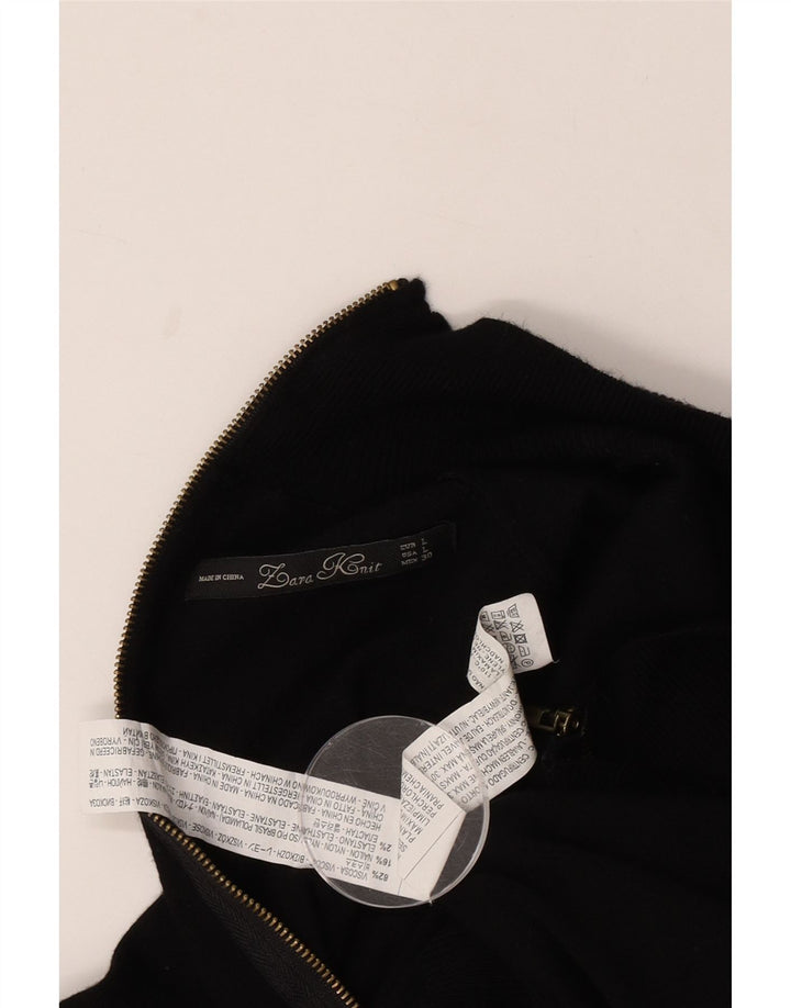 Zara Damen-Cardigan-Pullover UK 14 Große schwarze Viskose