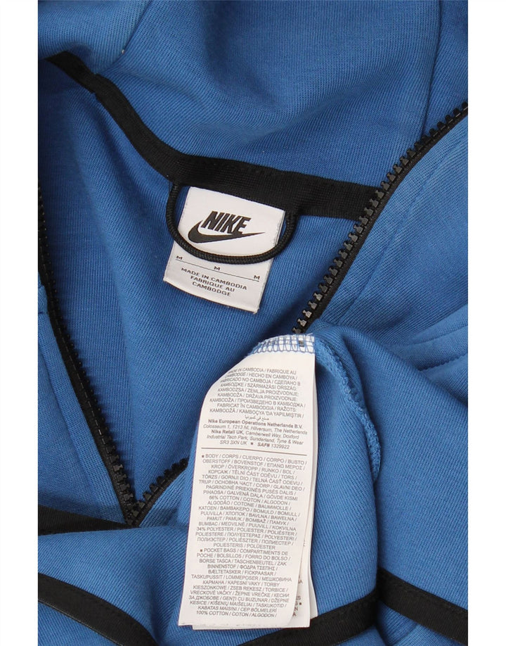 NIKE Herren-Kapuzenpullover mit Reißverschluss, Mittelblau, Baumwolle, Farbblock