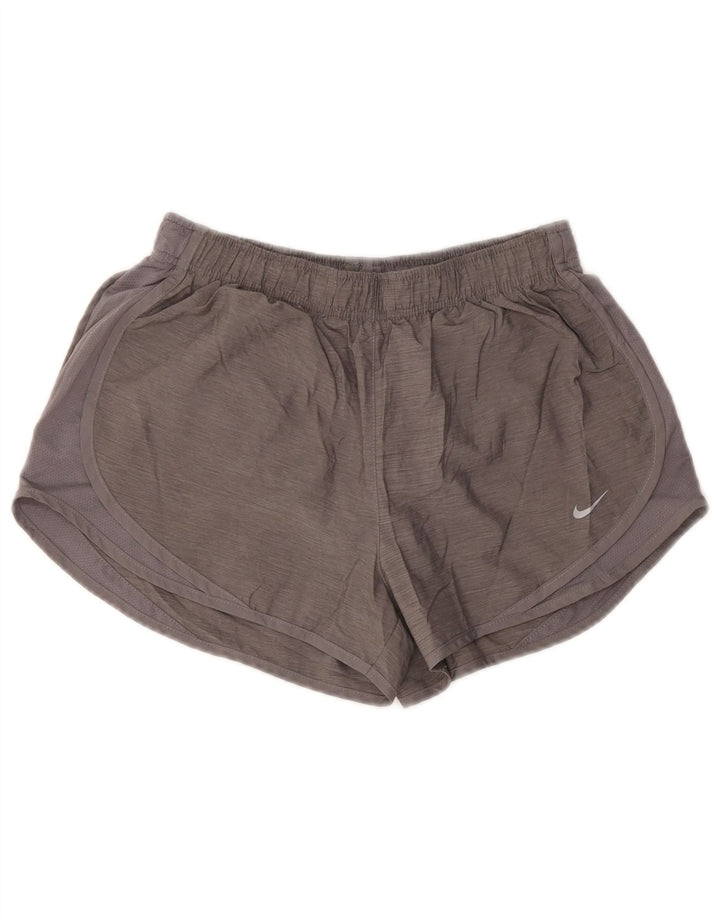 NIKE Damen Dri Fit Sport Shorts UK 14 Mittelgraues Polyester