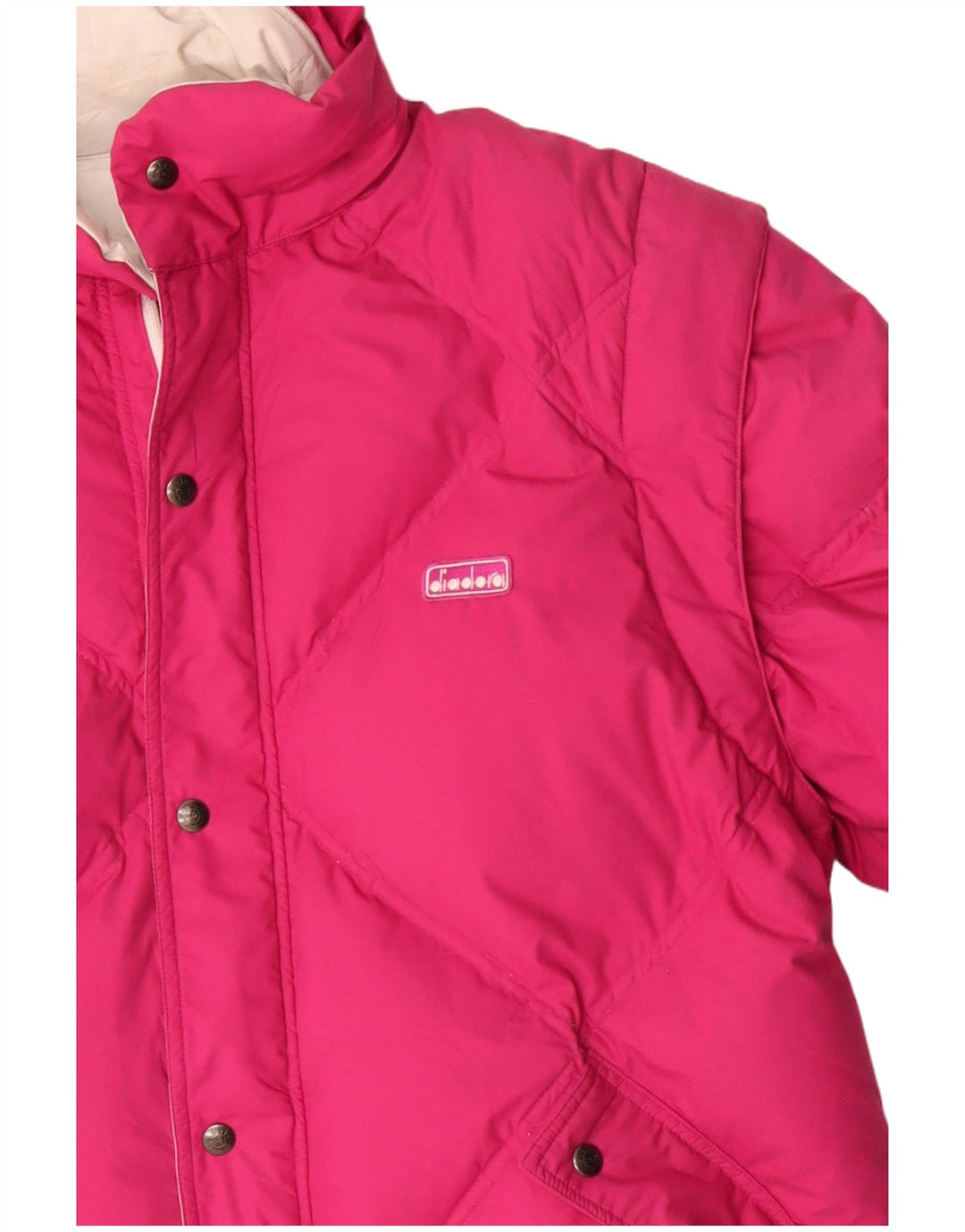Diadora Herren Kapuzenjacke, wendbar, wattiert, UK 40, Größe L, Rosa, Polyester