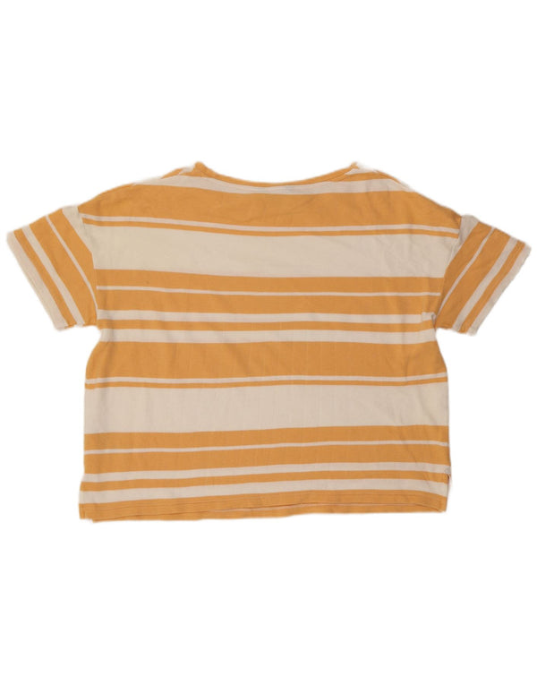 Marks & Spencer Damen Übergroßes T-Shirt-Oberteil UK 16 Large Orange gestreift