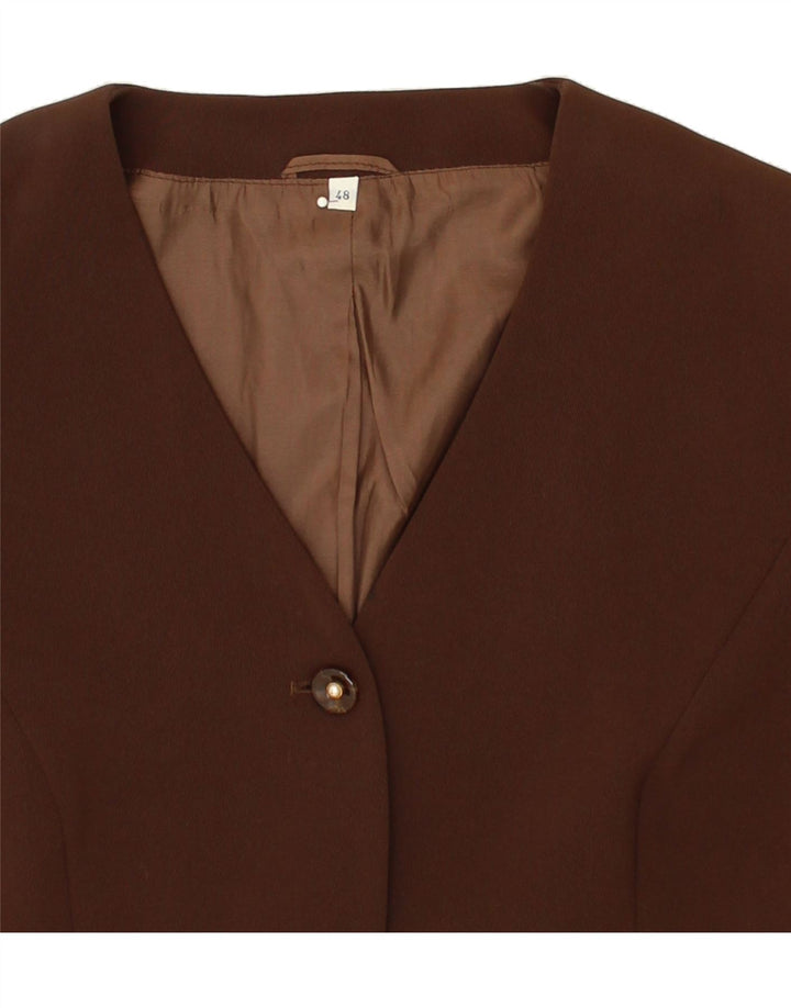 VINTAGE Womens 3 Button 2 Piece Set IT 48 XL Brown Polyester Vintage Vintage and Second-Hand Vintage from Messina Hembry 