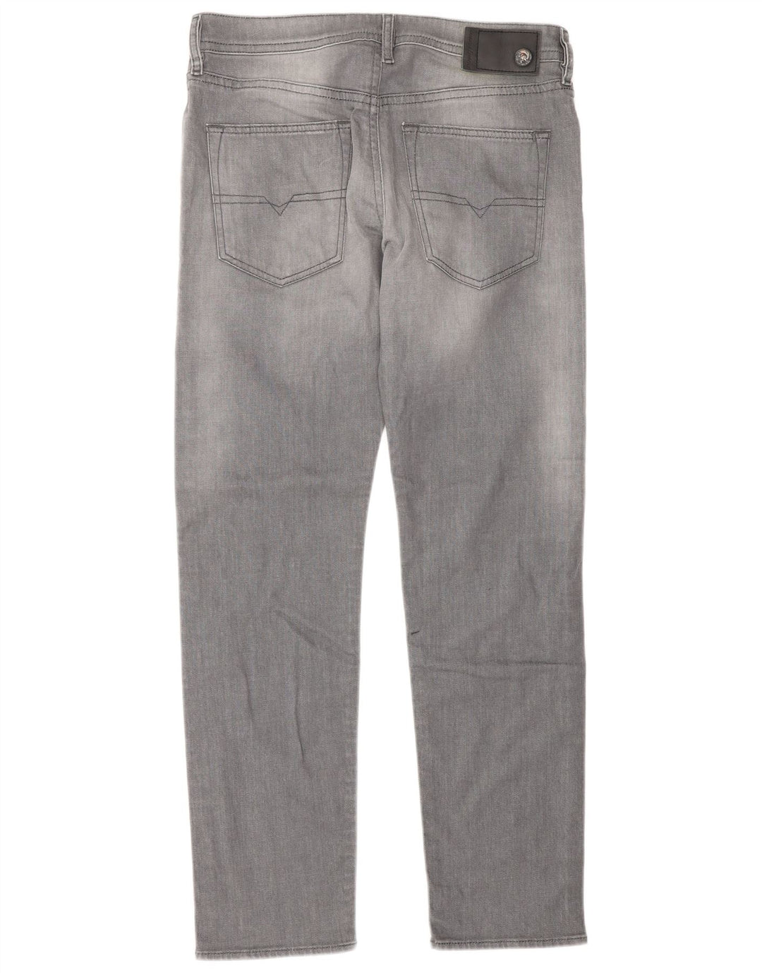 Diesel Herren Straight Jeans W30 L30 Graue Baumwolle