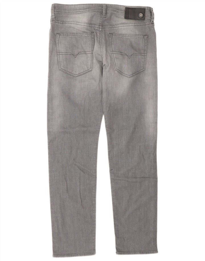 Diesel Herren Straight Jeans W30 L30 Graue Baumwolle