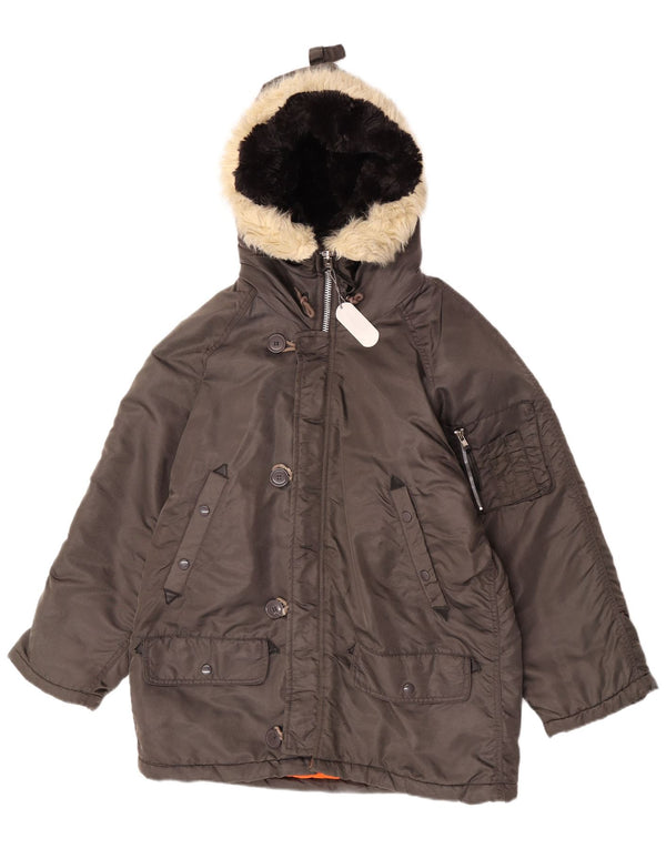 Rifle Mens U.S Navy Tradition Hooded MA-1 Flight Jacket UK 36 Small Brown