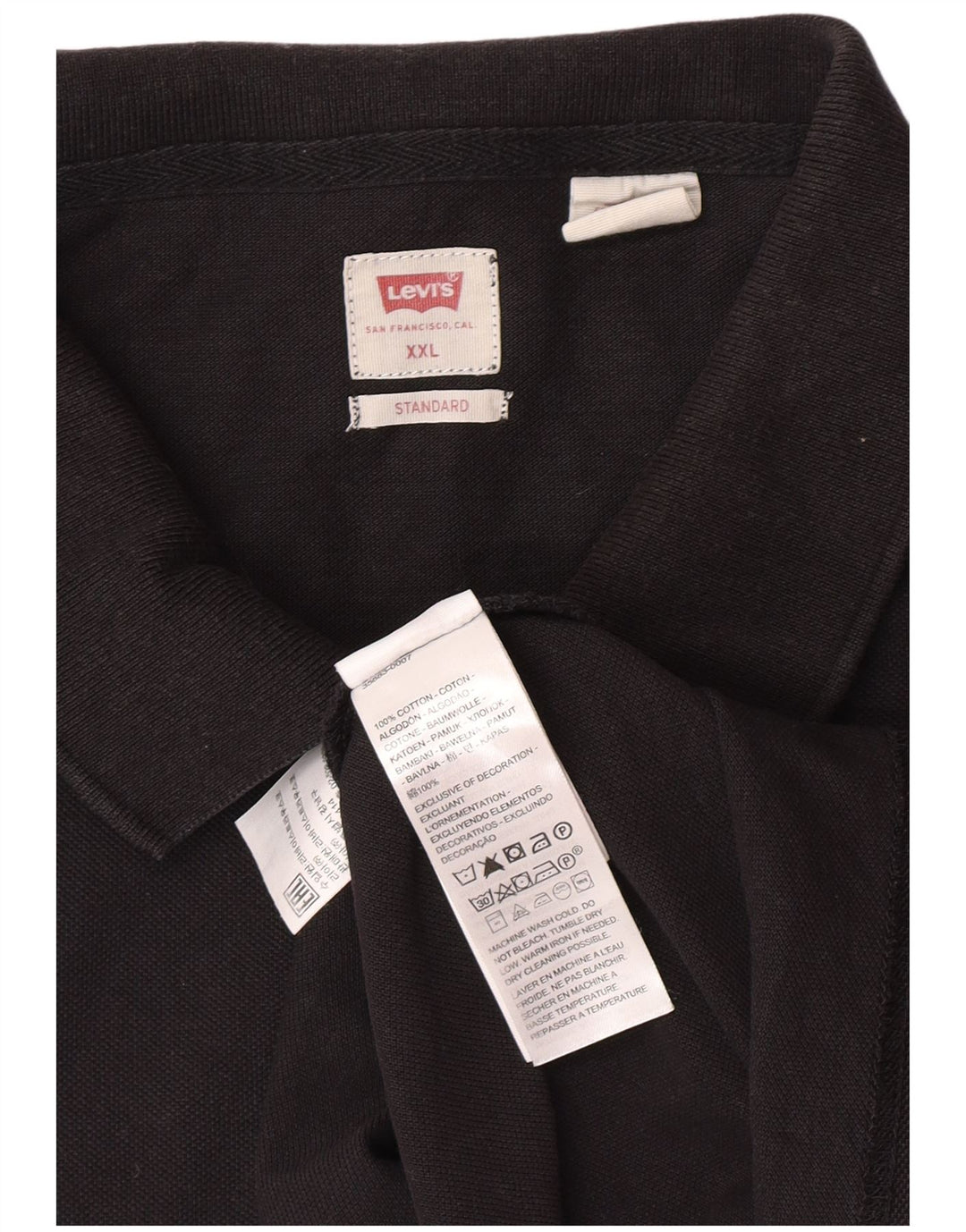 Levi's Herren Standard Poloshirt 2XL Schwarz Baumwolle