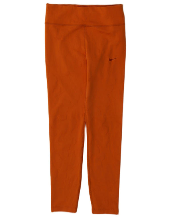 Nike Mädchen-Leggings, 10–11 Jahre, mittelorangefarbenes Polyester