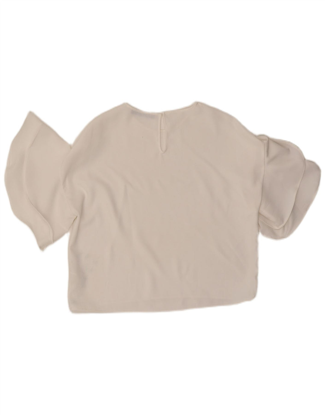 Zara Damen-Bluse mit Fledermausärmeln, übergroß, Gr. 10, Größe S, Weiß, Polyester