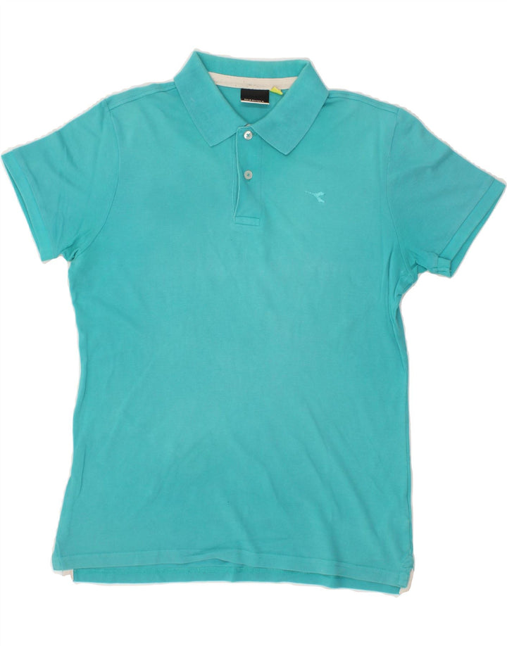 DIADORA Mens Polo Shirt Medium Blue Vintage Diadora and Second-Hand Diadora from Messina Hembry 