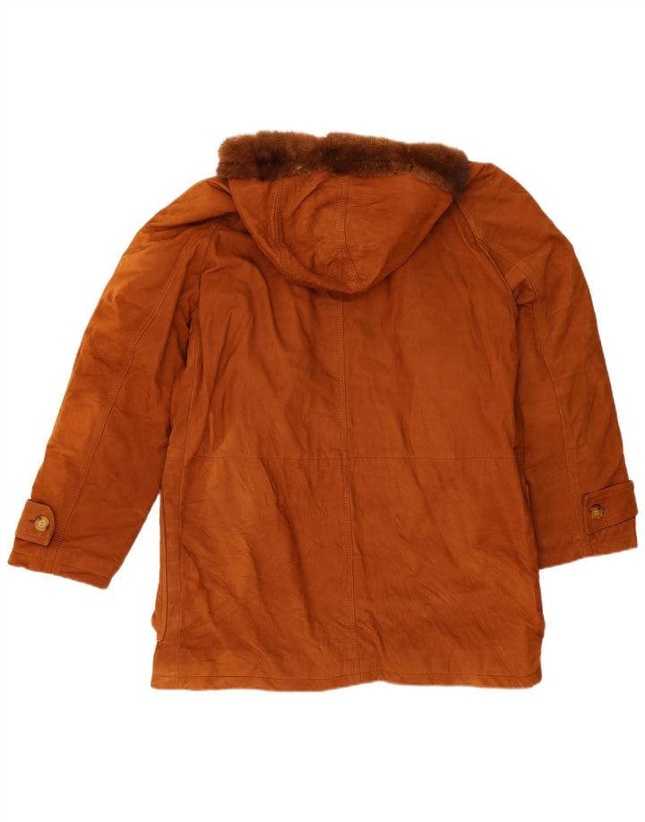 Vintage Herren Lederjacke mit Kapuze IT 50 Large Braun