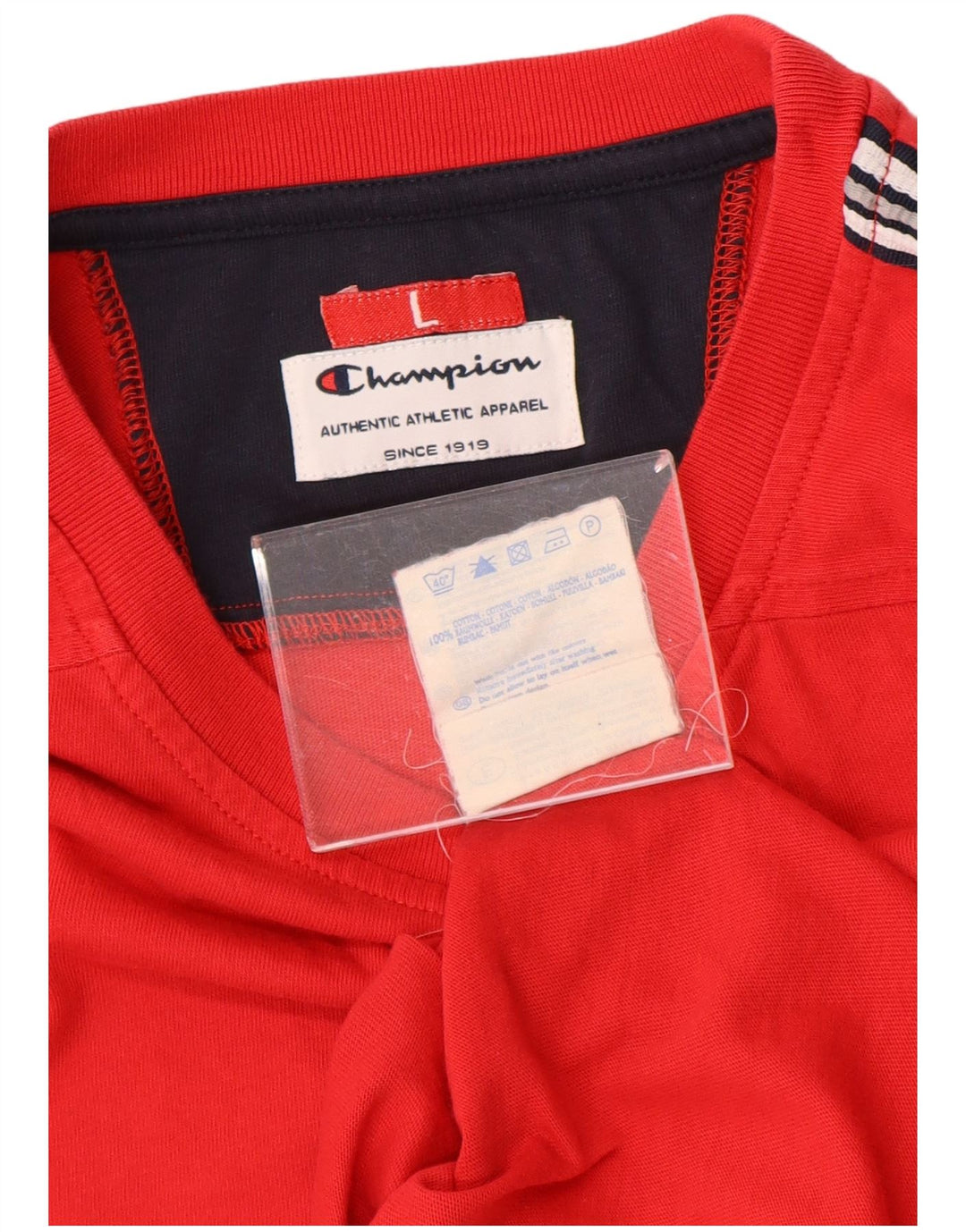 CHAMPION Mens Top Long Sleeve Large Red Cotton