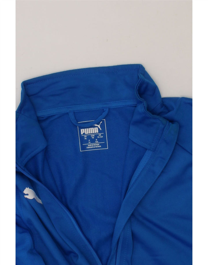 PUMA Boys Tracksuit Top Jacket 13-14 Years Blue Polyester Vintage Puma and Second-Hand Puma from Messina Hembry 