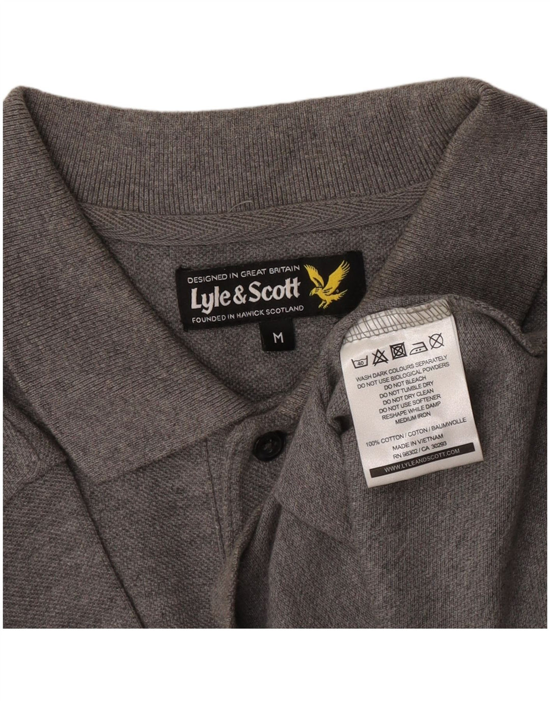 Lyle & Scott Herren-Poloshirt aus mittelgrauer Baumwolle
