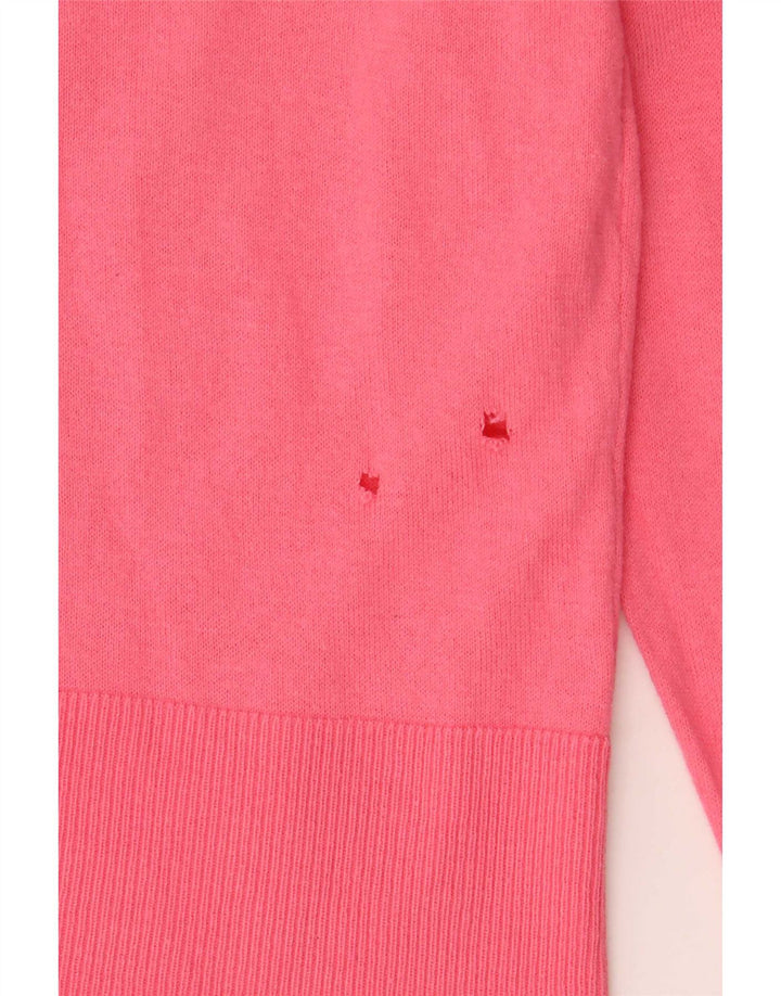 Oasis Damen Crop Cardigan Pullover UK 12 Mittelrosa Baumwolle