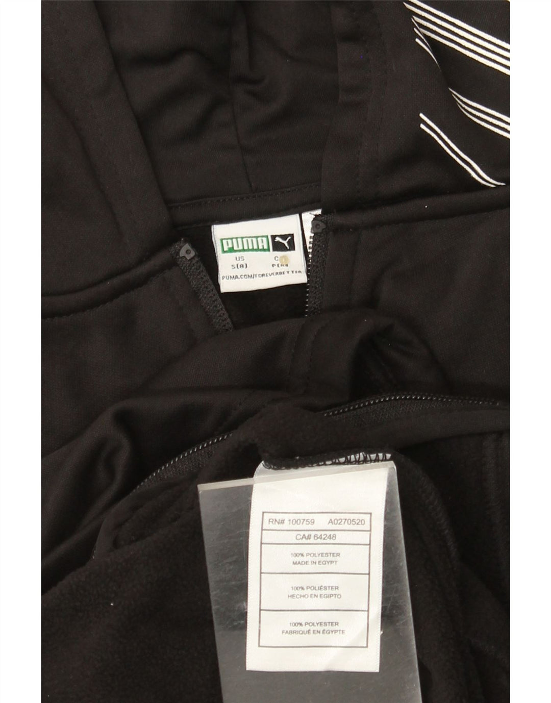 PUMA Mädchen-Kapuzenpullover mit grafischem Reißverschluss, 7–8 Jahre, Größe S, Schwarz, Polyester