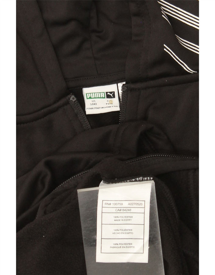 PUMA Mädchen-Kapuzenpullover mit grafischem Reißverschluss, 7–8 Jahre, Größe S, Schwarz, Polyester