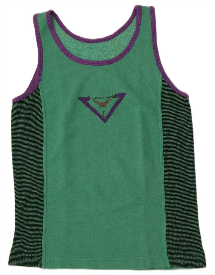 Vintage Herren Grafik Weste Top Kleine grüne Nadelstreifen