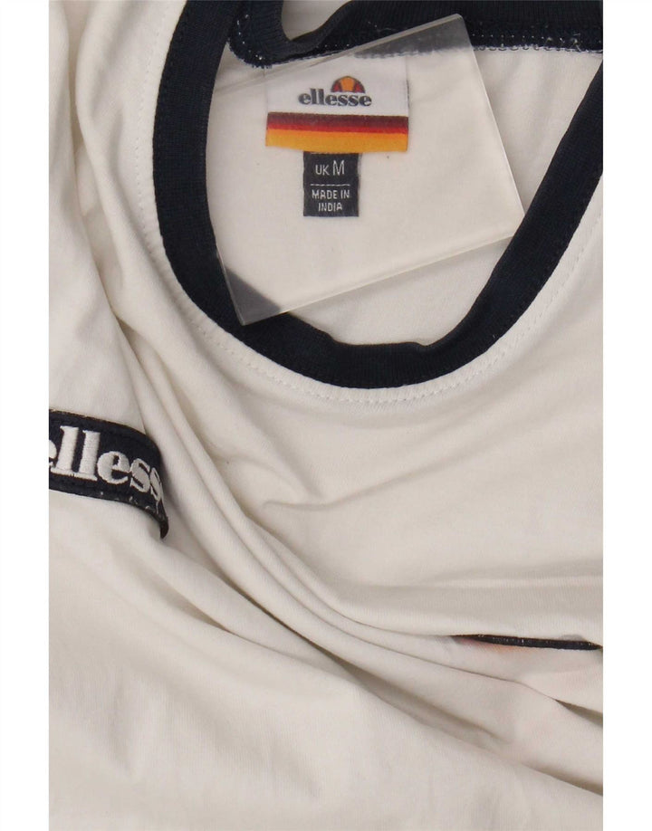 Ellesse Herren-T-Shirt mit Grafik, Mittelweiß, Farbblock