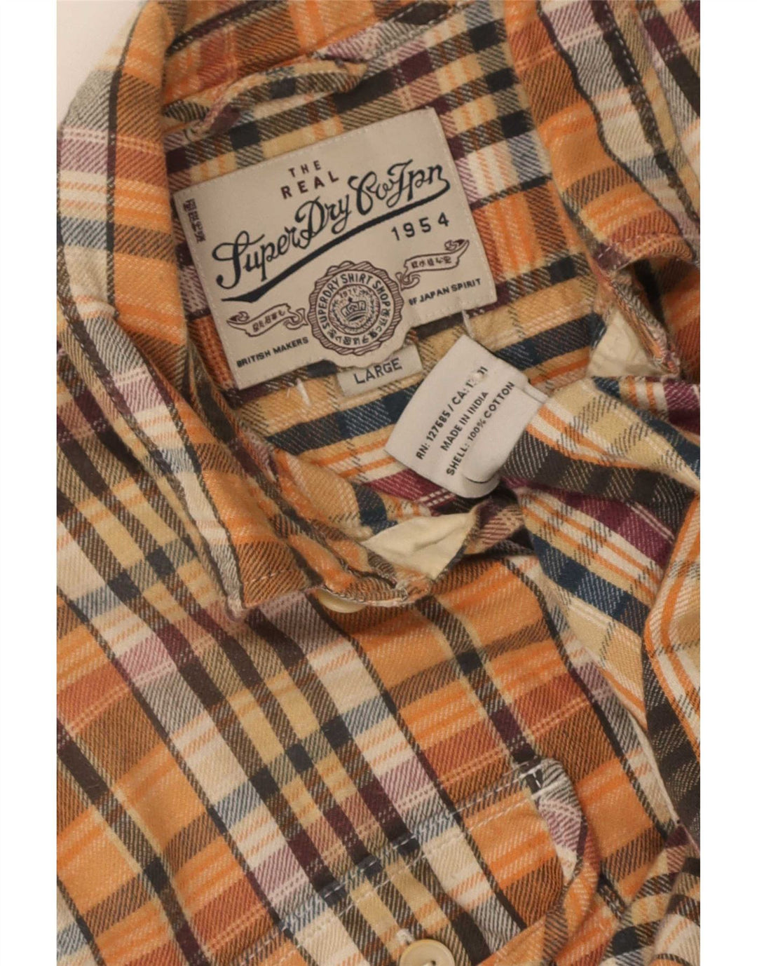 Superdry Herren-Flanellhemd, groß, mehrfarbig, kariert, Baumwolle