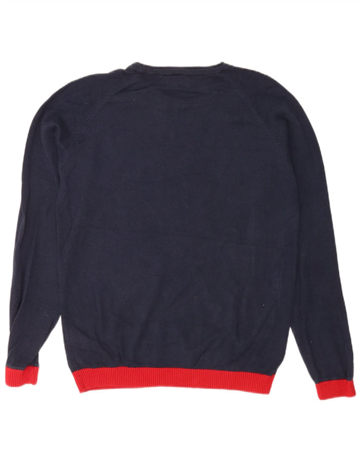 Jack & Jones Herren-Pullover mit Rundhalsausschnitt, groß, Marineblau, Farbblock