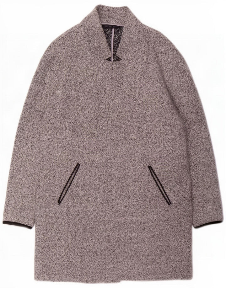 Marks & Spencer Offener Damenmantel UK 16 Large Grau geflecktes Polyester