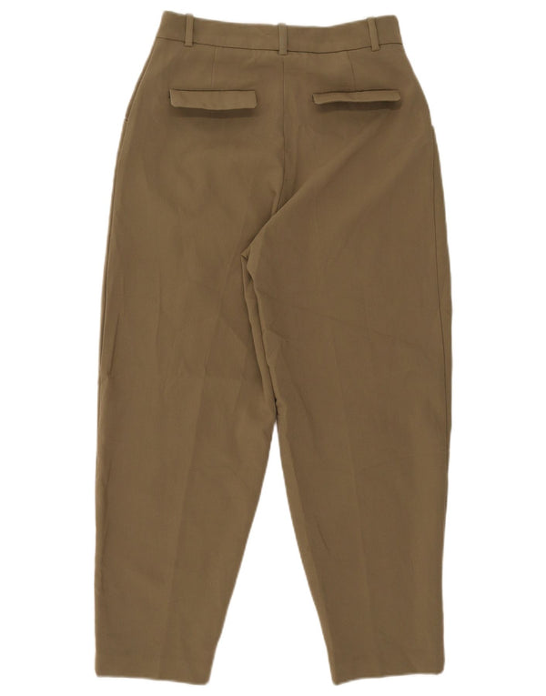 Zara Damen-Chinohose mit hoher Taille und Pegged, XS, W24, L25, Khaki, Polyester