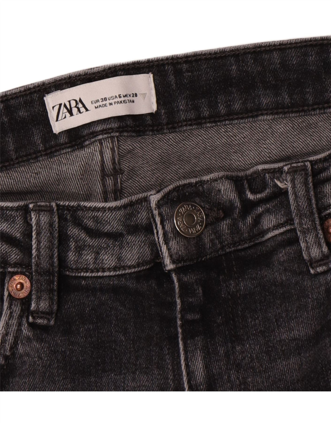Zara Damen Bootcut Jeans EU 38 Small W28 L26 Grau