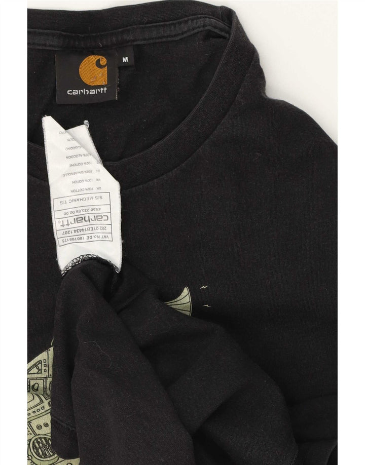 Carhartt Herren Grafik-T-Shirt-Oberteil aus mittelschwarzer Baumwolle