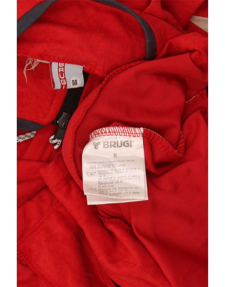 Brugi Herren-Trainingsanzug-Oberteil, Mittelrotes Farbblock-Polyester