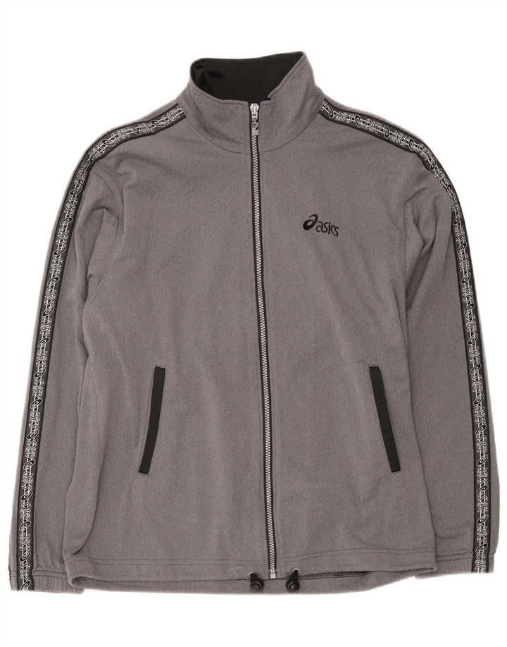 Asics Herren-Trainingsanzug mit grafischem Oberteil, Größe S, Grau