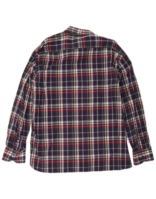Tommy Hilfiger Mens New York Fit Shirt 2XL Navy Blue Check Cotton