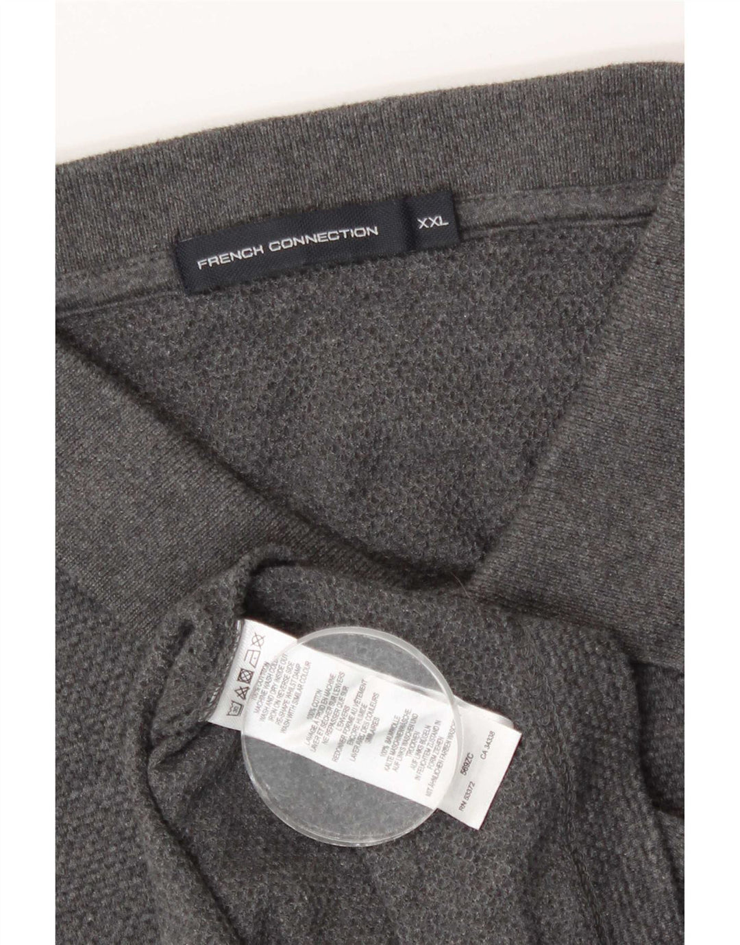 French Connection Herren-Poloshirt 2XL aus grauer Baumwolle