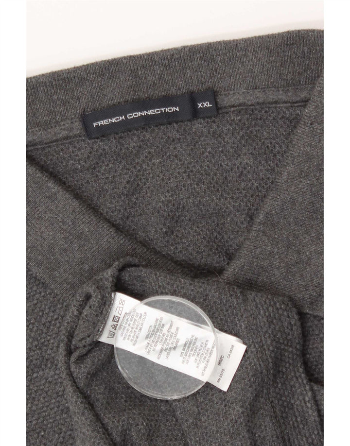 French Connection Herren-Poloshirt 2XL aus grauer Baumwolle
