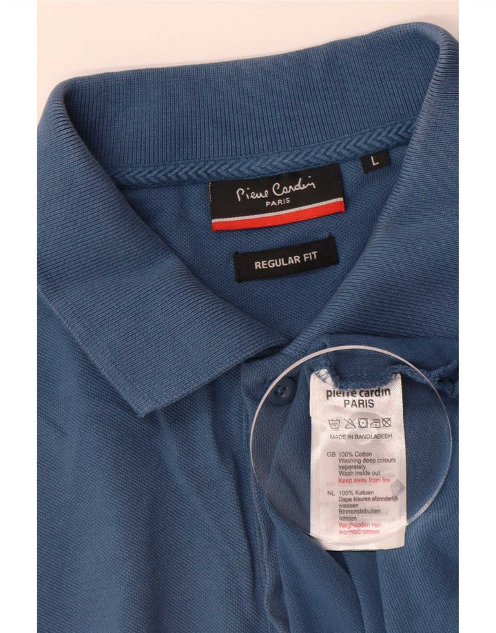 Pierre Cardin Herren-Poloshirt mit normaler Passform, große blaue Baumwolle
