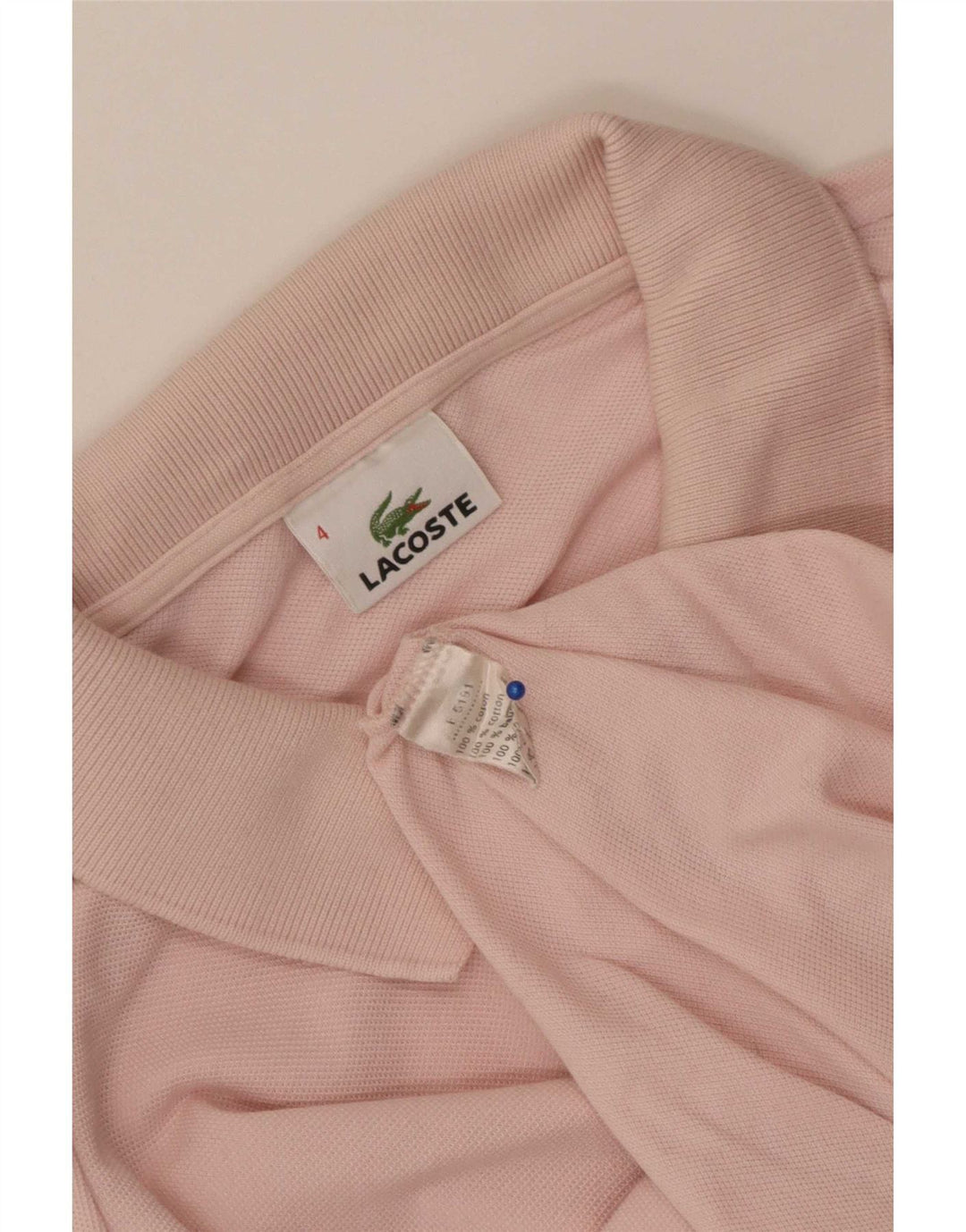 Lacoste Herren-Langarm-Poloshirt, Größe 4, mittelrosa, Baumwolle
