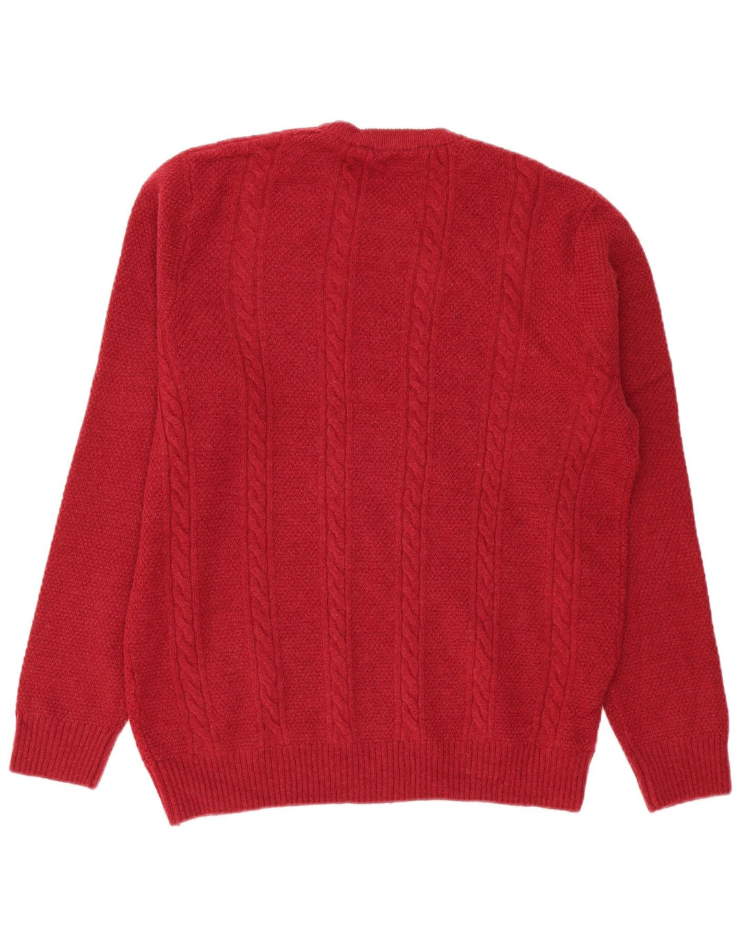 Crew Clothing Herren-Pullover mit Rundhalsausschnitt, Größe L, rote Lammwolle