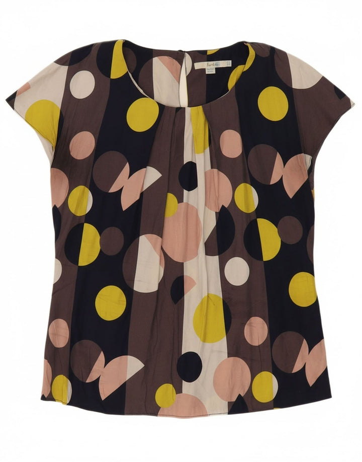 BODEN Womens Blouse Top UK 14 Medium Multicoloured Geometric Viscose Vintage Boden and Second-Hand Boden from Messina Hembry 