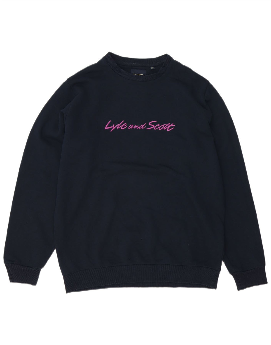 Lyle & Scott Herren-Sweatshirt mit kastenförmiger Grafik, mittelmarineblaue Baumwolle