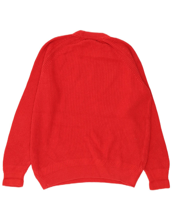 Fred Perry Herren-Pullover mit Rundhalsausschnitt, XL, rote Baumwolle