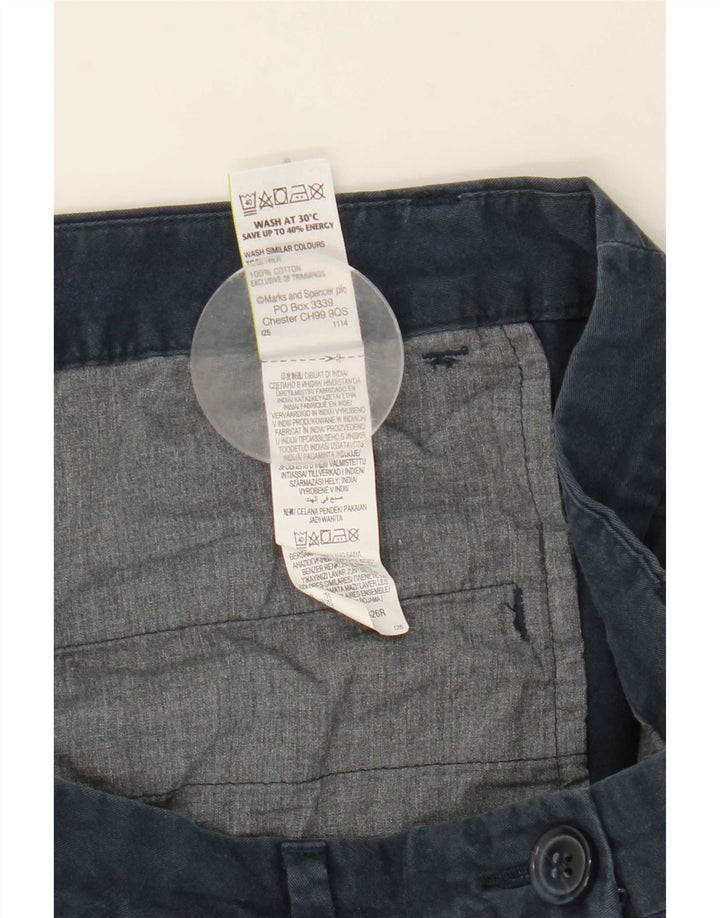 Marks & Spencer Damen Chinoshorts UK 12 Medium W31 Marineblaue Baumwolle