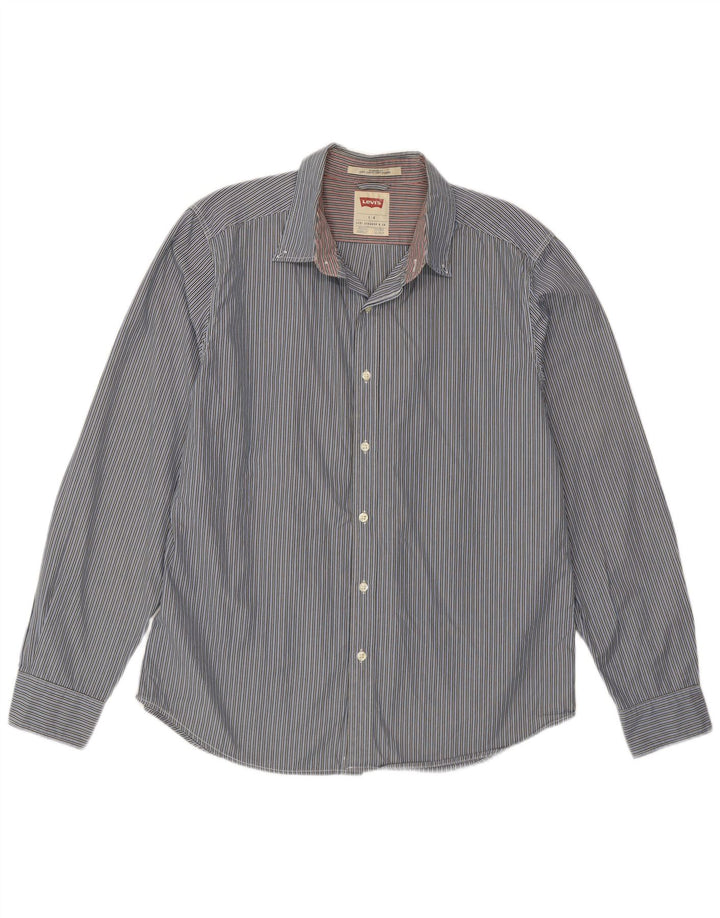 Levi's Herren-Hemd in Standard-Passform, groß, blau gestreift