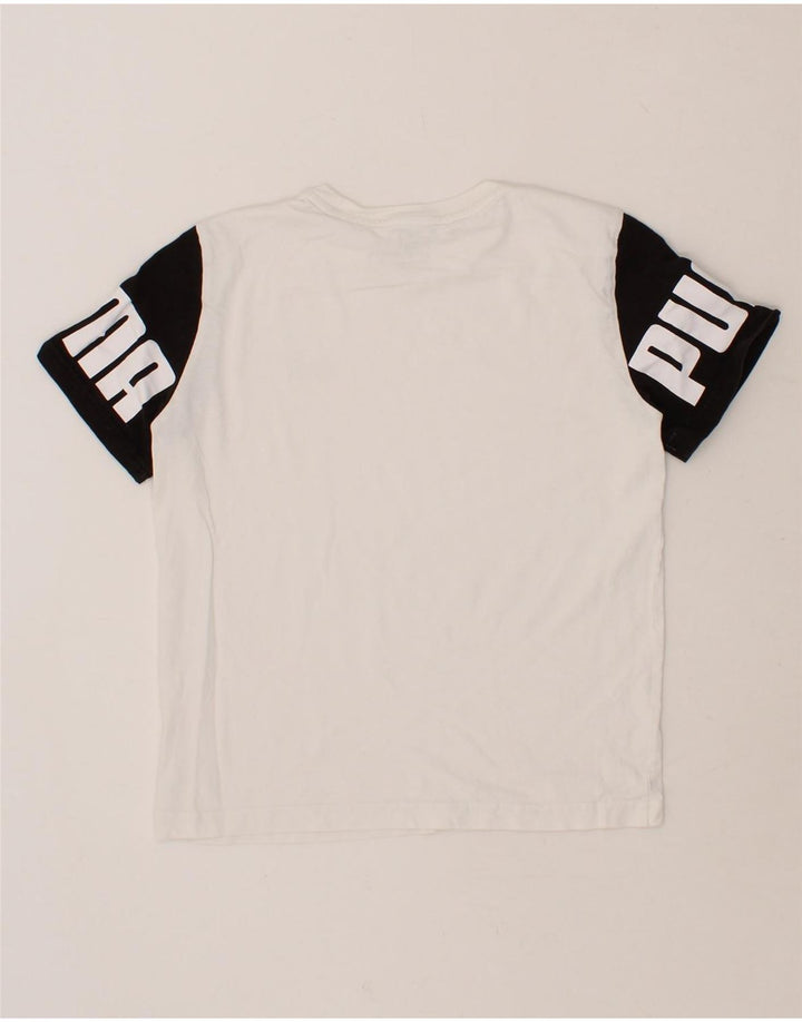 PUMA Boys Graphic T-Shirt Top 11-12 Years White Colourblock Vintage Puma and Second-Hand Puma from Messina Hembry 