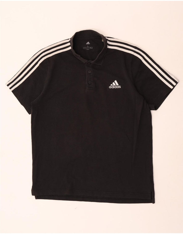 Adidas Herren Poloshirt Große schwarze Baumwolle