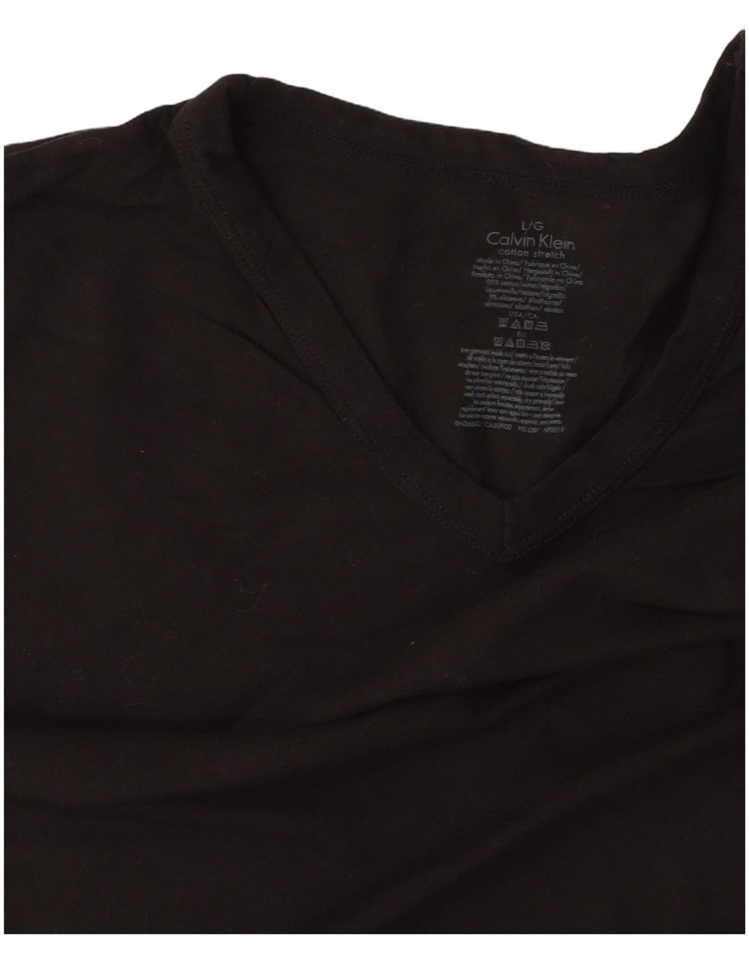 CALVIN KLEIN Herren T-Shirt Top Large Schwarz Baumwolle