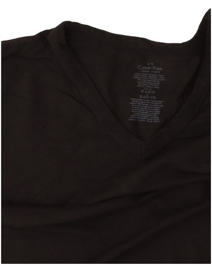 CALVIN KLEIN Herren T-Shirt Top Large Schwarz Baumwolle