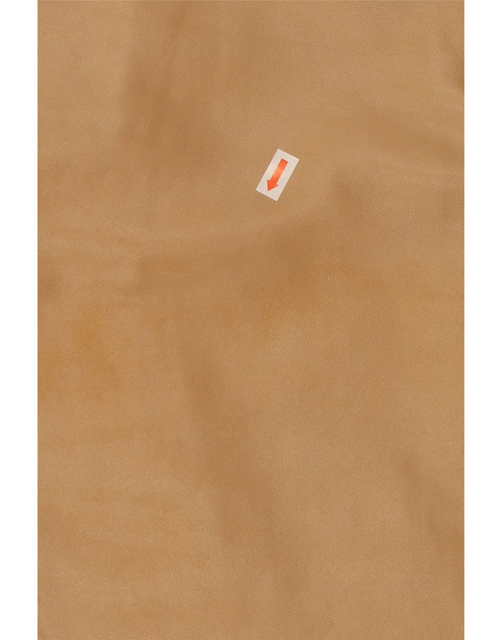 Stefanel Damen Lederrock IT 48 XL W34 Beige Leder